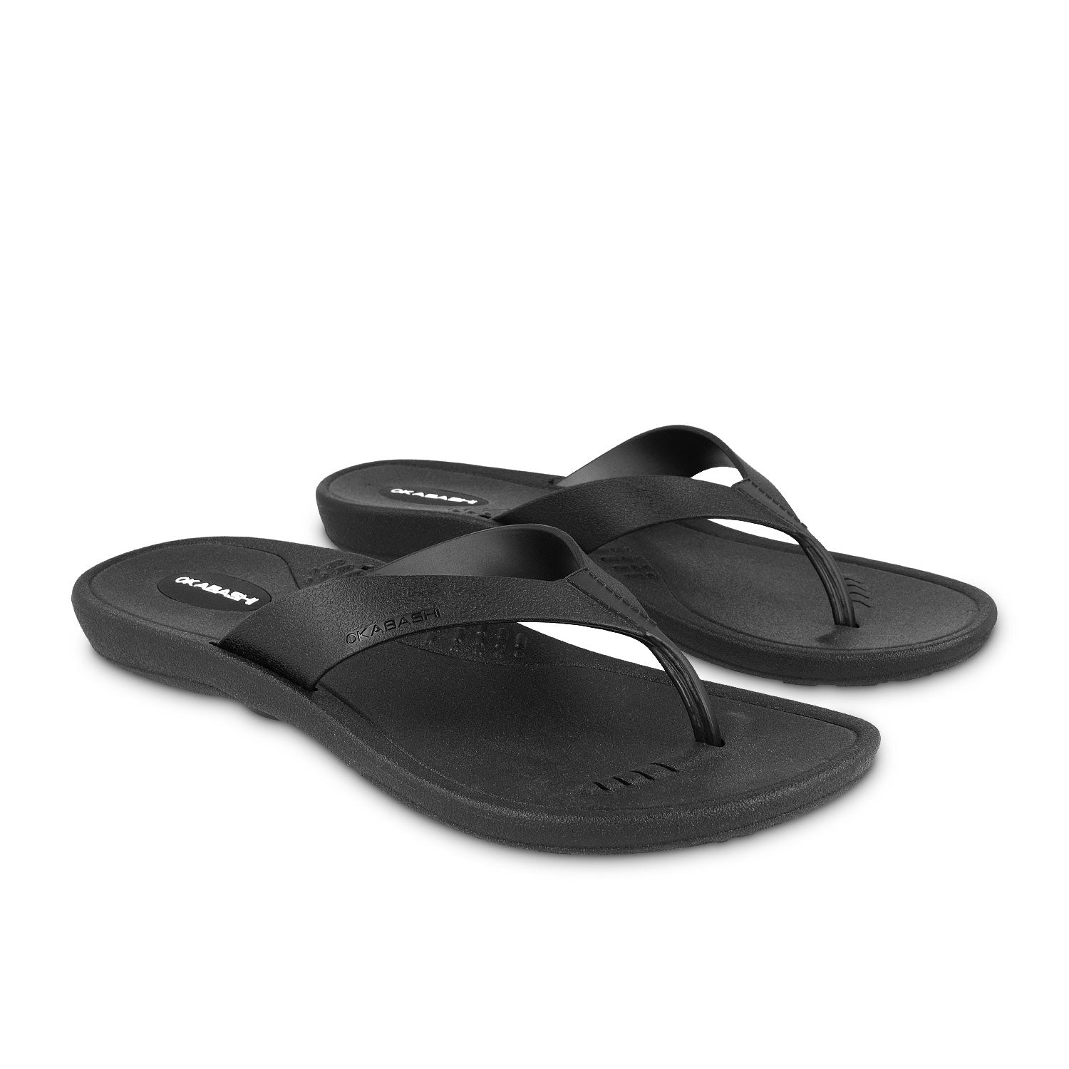 Breeze Women's Flip Flops - Black/Silver - Okabashi
